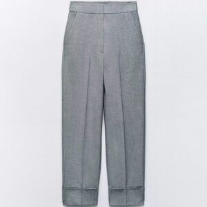 Zara Turned Up Cuff Straight Leg Pants